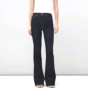 Rag and Bone Casey High Rise Flare Jeans Dark Rinse Denim